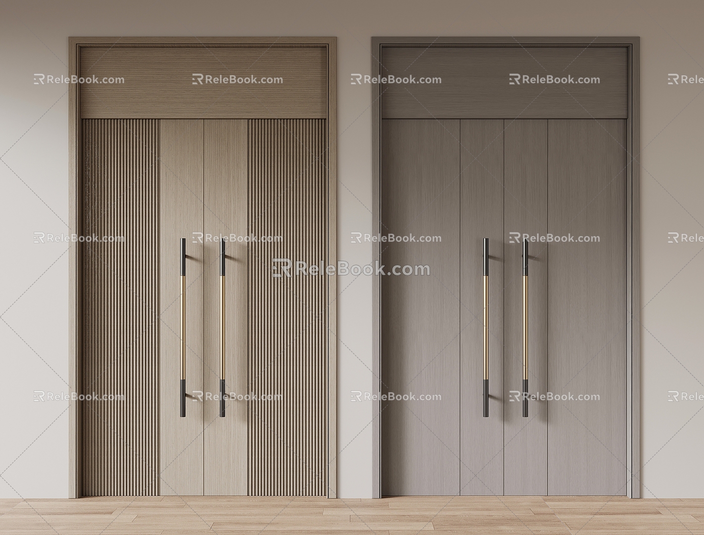 Modern Double Doors 3d model