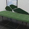 Green Upholstered Sectional Sofa With Detachable Backrests Textured Wall And Window View 3d model
