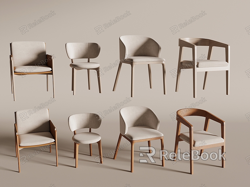 Quiet Dining Chair Modern Single Chair Armchair Casual Chair Wood model