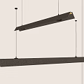 Modern Long Rectangular Pendant Lights With Metallic Frame And Warm Glow In Contemporary Interior 3d model