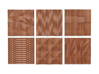 Modern wall veneer wood veneer three-dimensional wall elevation special-shaped decorative surface 3d model