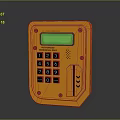 Professional Computer Security Access Control Device With Orange Keypad Green Display And Card Reader 3d model