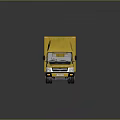 Yellow Box Truck with Large Cargo Container and Shiny Exterior Design