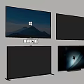 Modern Wall Mounted TVs With Multiple Screens And Living Room Display Design
