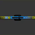 Colorful Tennis Racket With Yellow Blue Frame And Black Grip Design