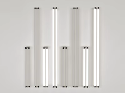 Various Slim Grille Lights In Different Lengths For Indoor Lighting 3d model