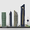 LEGO toy blocks city skyline kuwait complex 3d model