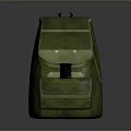 Practical Green Backpack With Flap Closure Black Buckle And Textured Surface Design