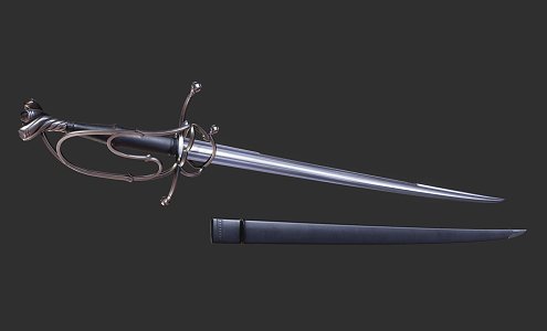 Swiss sword 16th century 3d model