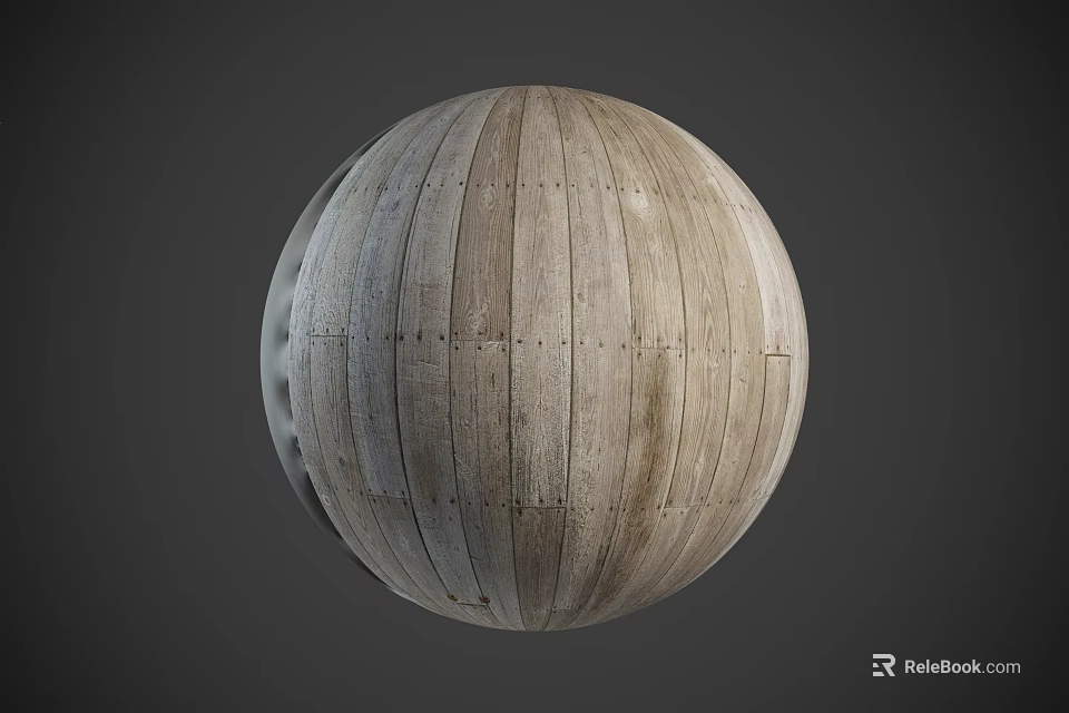 Wooden Floor Material Forming Spherical Shape With Natural Texture And Nail Details 3d model 