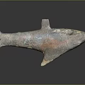 Realistic Shark Aquatic Animal With Red Brown Gray Coloration And Textured Skin Surface