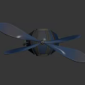 Mechanical Creature With Spherical Body Blue Glowing Eye And Top Blades