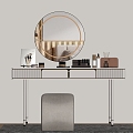 Modern Makeup Table Makeup Stool Combination 3d model