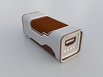 Modern White And Brown Daily Use Electrical Appliance With Control Panel And Indicator Lights 3d model