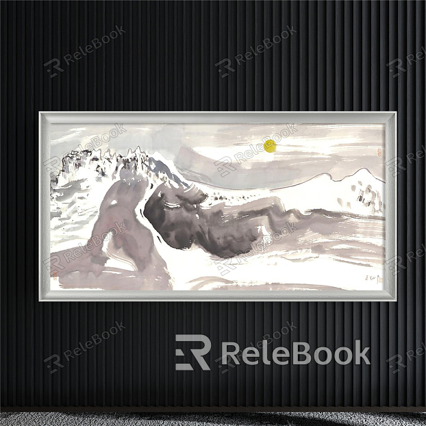 New Chinese Landscape Painting Black and White Living Room Water Jiangnan Decoration Painting model