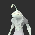 Game Movie Character 3D Model With Long Antenna Sharp Teeth Light Green Skin Humanoid Structure