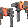 Black and Orange BLACK+DECKER Power Drills with Ergonomic Handle Design Set of Two