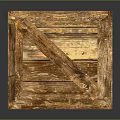 Vintage Wooden Crate With Crossed Slats Cube Shape And Textured Surface