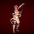 Game Movie Female Character With Golden Headpiece Whip And White Armor Outfit