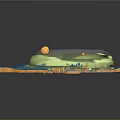 3D Wood And Stone Model Design With Natural Texture And Green Transparent Layer
