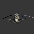 Aerospace Helicopter Model with Camouflage Design and Rotor Details
