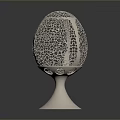 Elegant Lighting Combination with Egg-shaped Hollow-out Design and White Base