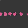 Decorative Garden Ornaments With Purple And White Flowers And Green Stems Leaves