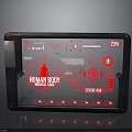 Human Body Medical Care Monitoring Device With Error 404 Display And Vital Signs Graph