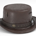 cowboy hat retro hat cowhide hat 3d model