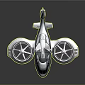 Futuristic Spacecraft Aerial Vehicle With Dual Rotor Design For Space Exploration