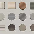 Decorative Square And Round Knobs In Various Colors With Textured And Smooth Surfaces 3d model