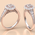 Diamond Ring Platinum Ring Jewelry Ornaments 3d model