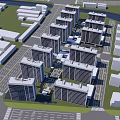 Modern Urban Residential Complex Aerial View With High Rise Buildings Roads And Green Spaces