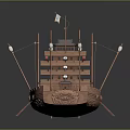 Chinese-style ship ancient ship ancient warship large ancient ship ancient warship 3d model