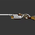 Futuristic Weapon Design Featuring Metallic Structure Gold Accents And Sleek Barrel Components