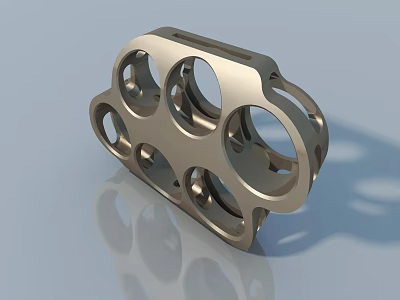 Modern Metal Swing Door Hardware With Circular Holes Design And Reflective Surface 3d model