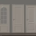 White Wooden Hinged Doors With Glass Panel And Solid Panel Design For Home Interior 3d model