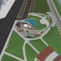 Modern Bridge Special-shaped Covered Bridge Viewing Deck 3d model