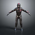 Modern Combat Weapon Armor With Black Red Accents And Mechanical Structure 3d model