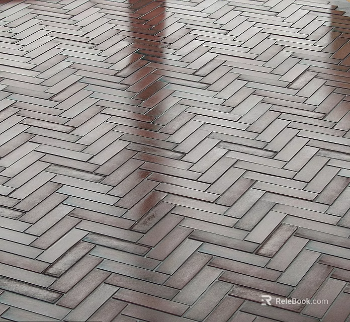 Elegant Herringbone Pattern Wooden Floor With Natural Warm Texture Design 3d model 