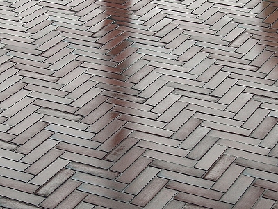 Realistic herringbone tiles model