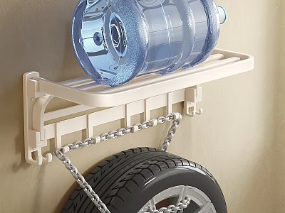 Bathroom Wall Mounted Storage Rack Holds Water Container 3d model