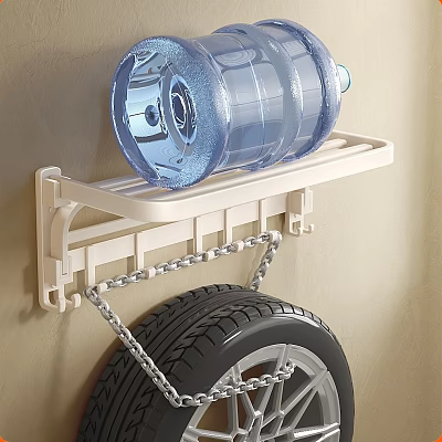 Bathroom Wall Mounted Storage Rack Holds Water Container 3d model