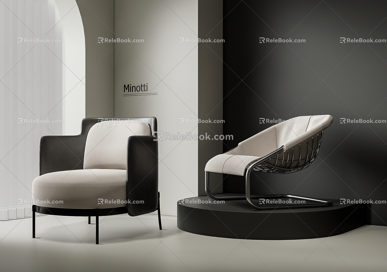 Single sofa lounge chair 3d model