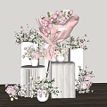 Modern floral floral combination 3d model