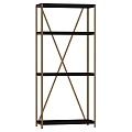 Modern Metal Frame Shelving Unit With Cross Support And Multi Tier Design