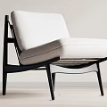 Stylish Modern Accent Chair With Light Upholstery And Dark Wooden Frame