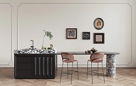 French Bar Chair Combination Bar Chair Combination 3d model