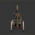 Early Vintage Steam Car Model With Large Wheels Boiler And Chimney