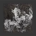 Modern Decorative Floor Rug With Black Background And White Mountain Texture